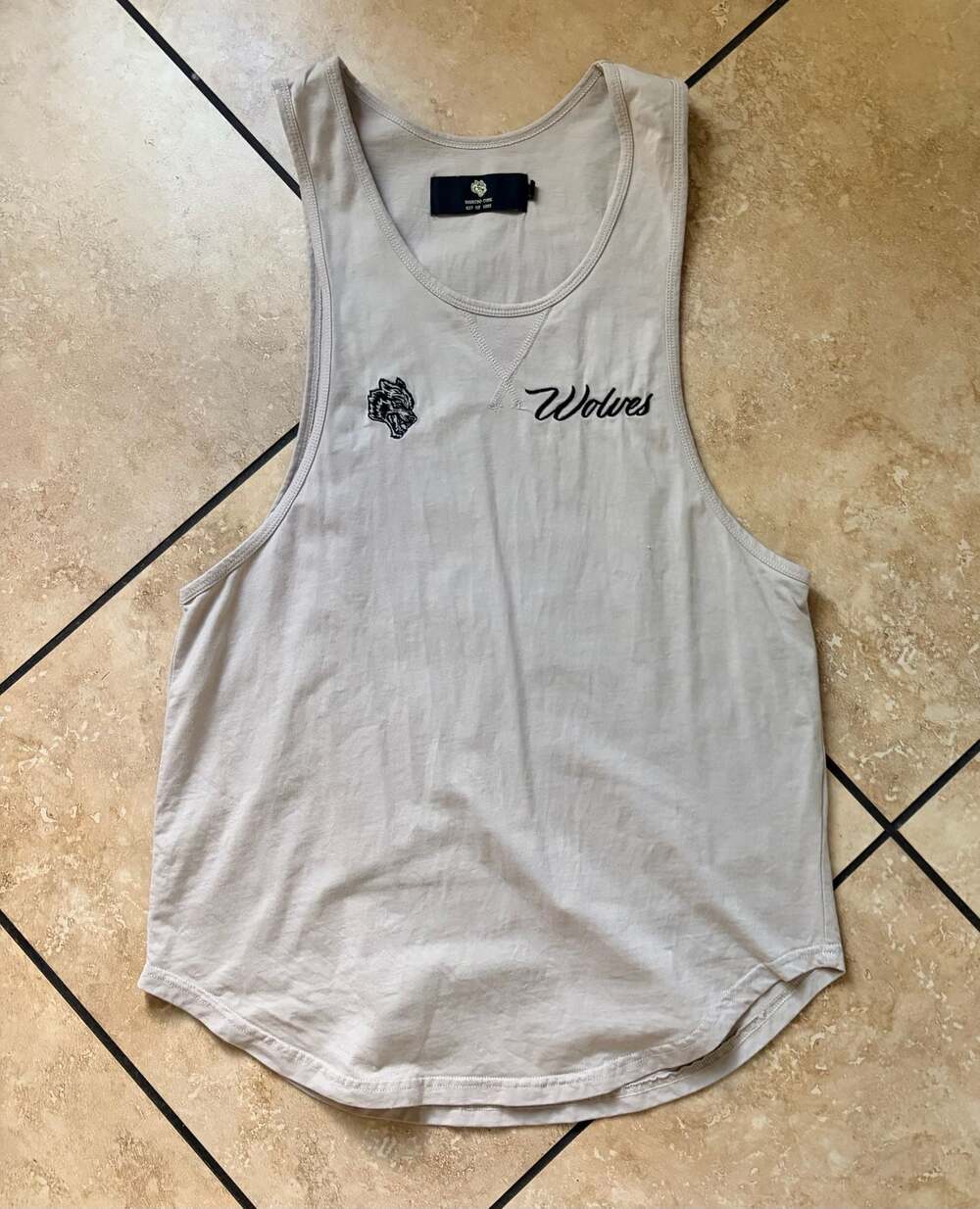 Darc Sport Bushido Code Wolves Classic Club Beige Tank Top Size S